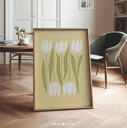 Yumuşak Pastel Renklerde Minimalist Lale, İlkbahar İçin Dopamin Dekoru