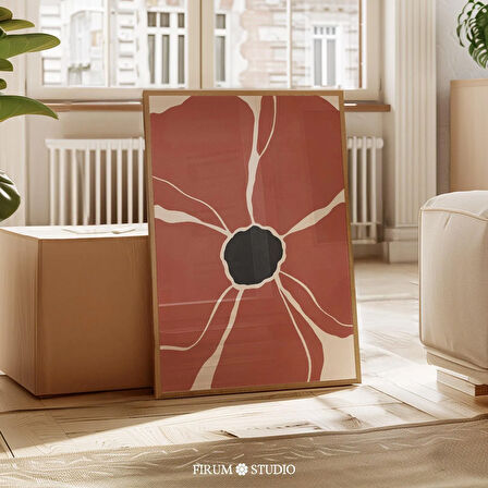 Kırmızı Gelincik, Sanat, Toprak Tonları, Çiçek İllüstrasyonu