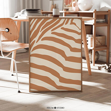 Modern Bohem Soyut, Turuncu ve Bej Organik Çizgiler