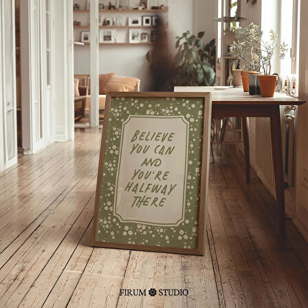 İnanın Başarabilirsiniz Motivasyonel Sözü, Sessiz Yeşil İlham Verici Poster