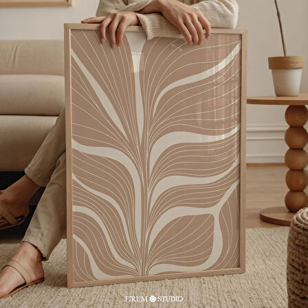 Minimalist Bej Organik Sanat, Oturma Odası
