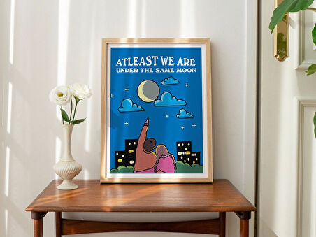 Ay Sanat Baskısı, Estetik Alıntı Duvar Sanatı, Aynı Ay Altında Poster, A2 A3 A4 Baskılar