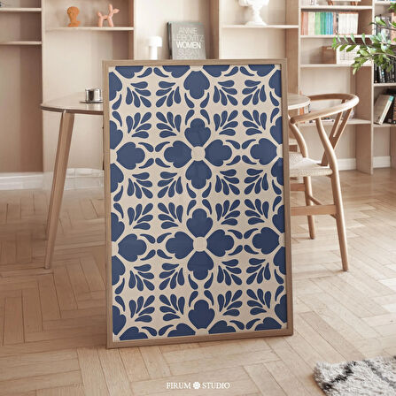 Akdeniz Çinisi, Çivit Mavisi ve Bej Çiçek Sanatı