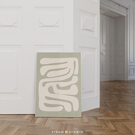 Japandi Duvar Sanatı, Adaçayı Yeşili Dekor, Organik Duvar Sanatı, Adaçayı Yeşili Estetik