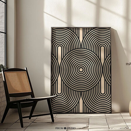 Orta Yüzyıl Minimalist Çizgiler Sanat Poster