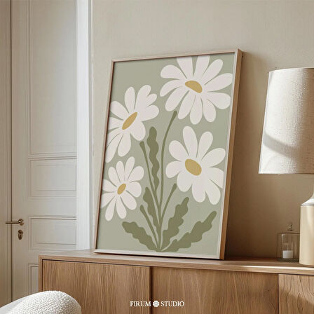 Pastel Yeşil Papatya Sanatı