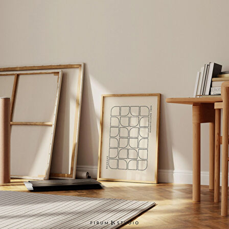 Bej ve Siyah Minimal Sanat, Geometrik Duvar Sanatı