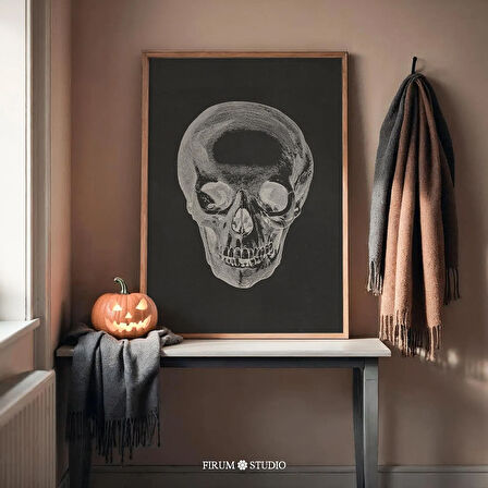 Kafatası Sanatı, Cadılar Bayramı, Karanlık Akademi Dekoru, Kasvetli Duvar Sanatı, Kendin Yap Cadılar Bayramı Dekoru