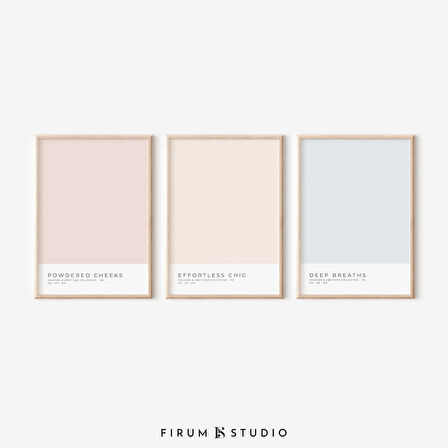 Pastel Galeri Duvarı, Hafif Estetik Sanat, 3'lü Duvar Sanatı Seti, Renk Bloğu