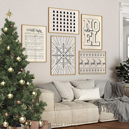 Nötr Noel 5'li Duvar Sanatı Seti