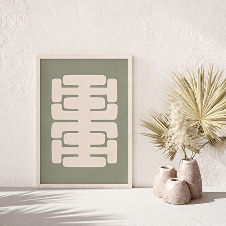 Organik Minimalist, Adaçayı Yeşili, Duvar Sanatı, Minimalist Poster, Büyük Soyut