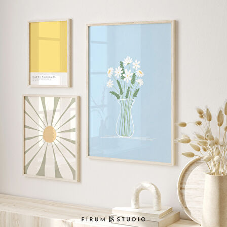 Pastel Galeri Duvarı, 3'lü Set, Duvar Sanatı, Danimarka Pastel Dekoru