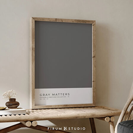 Renk Blok Sanatı, Gri Duvar Sanatı, Modern Oda Dekoru, Minimalist Poster, Orta Yüzyıl Modern, Duvar Sanatı