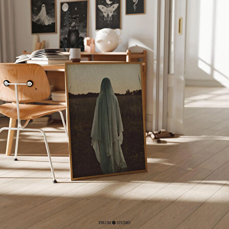 Dark Academia Spooky Woman Vintage Art: Cadılar Bayramı Dekoru ( )