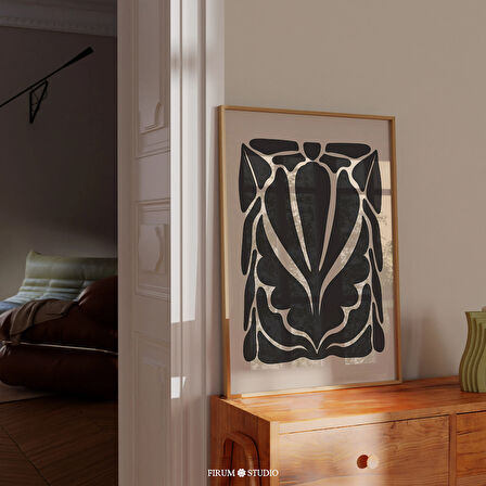 Siyah ve Bej Soyut Botanik Sanatı, Orta Yüzyıl Modern