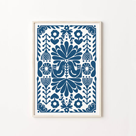 Norveç Halk Sanatı, Kraliyet Mavisi Duvar Sanatı, İskandinav Posteri, Norveç Halk Sanatı