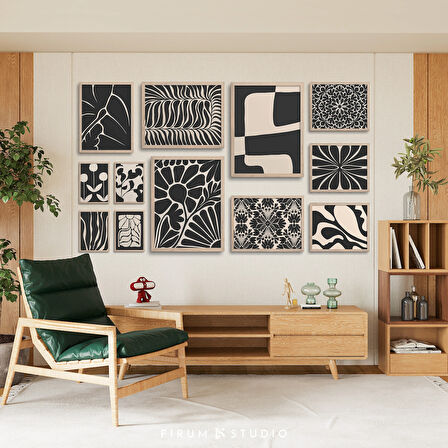 Bej ve Siyah Moody 12'li Set, Orta Yüzyıl Modern Sanatı