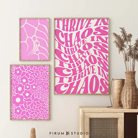 Sıcak Pembe Hazır Giyim 3'lü Sanat Seti