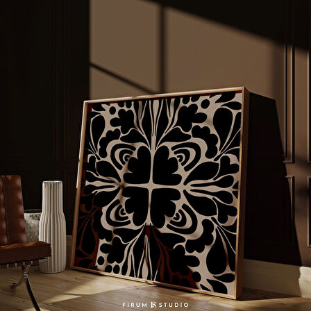 Koyu Boho Duvar Sanatı, Kasvetli Soyut, Kare Duvar Sanatı, Modern Soyut Sanat