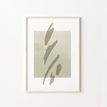 Adaçayı Yeşili, Soyut, Fırça Darbeleri Büyük Soyut, Modern Oda Dekoru