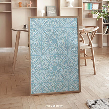 Soluk Mavi Soyut Duvar Sanatı, Pastel Mavi Çocuk Odası Sanatı