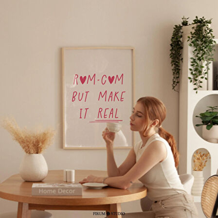 Romantik Komedi Ama Gerçekçi Olsun Nötr Sevgililer Günü Duvar Sanatı - Sevimli Minimalist Yatak Odası Duvar Dekoru, Modern Aşk Sanatı |