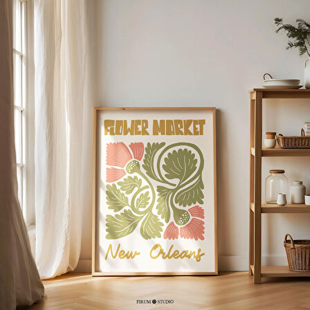 New Orleans Çiçek Pazarı Duvar Sanatı, Eklektik Daire Sanat Posteri