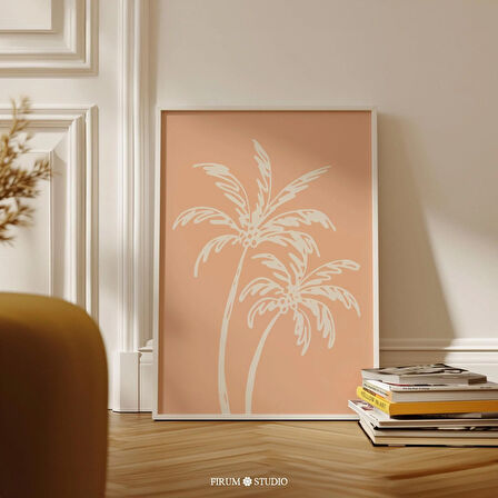 Şeftali Palmiye Duvar Dekoru