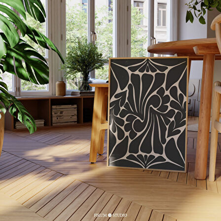 Kasvetli Soyut Botanik Duvar Sanatı