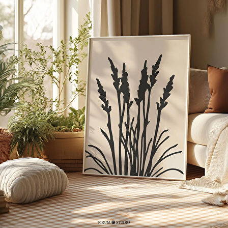 Nötr Kır Çiçekleri, Minimalist Bohem Çiçek Poster