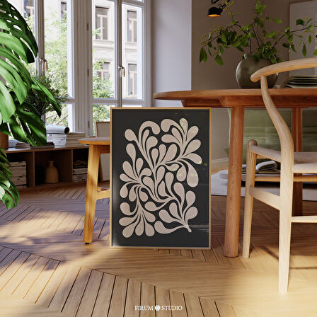 Soyut Karanlık ve Kasvetli Botanik Duvar Dekoru