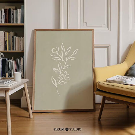 Çiçek Çizgileri Sanatı, Adaçayı Yeşili Dekor, Botanik Çizgi Sanatı