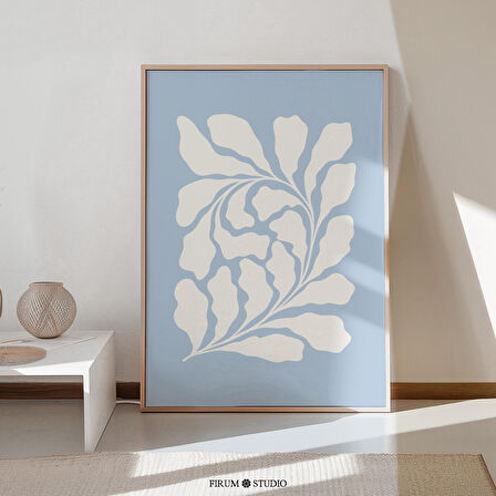 Soyut Botanik Sanatı, Pastel Mavi Modern