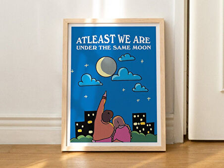 Ay Sanatı, Estetik Alıntı Duvar Sanatı, Aynı Ay Altında Poster, Poster Baskıları
