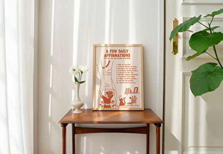 Olumlama Duvarı, Olumlu Olumlamalar, Retro Duvar Dekoru, Baskılar