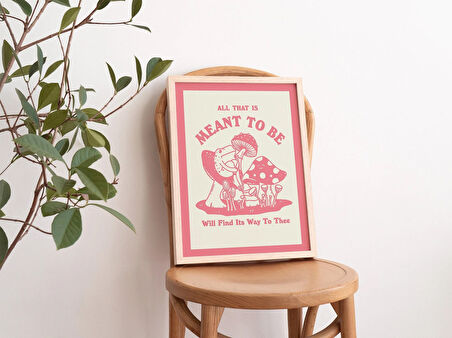 Kurbağa Mantar Duvar Dekoru, 70'ler Retro Duvar Dekoru, Trend Sanat, Baskılar