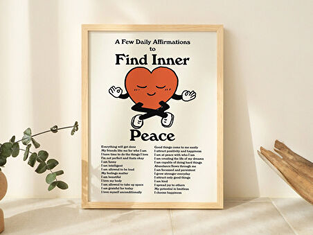 Meditasyon Duvarı, Estetik Kalp Poster