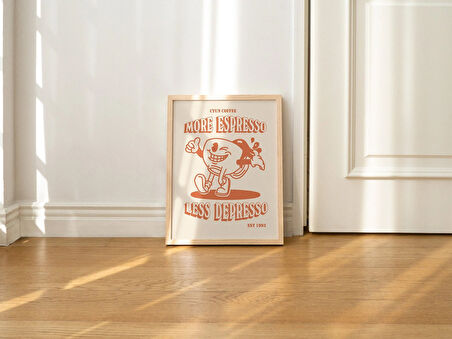 Retro Alıntı Duvarı, Daha Fazla Espresso Kahvesi, Duvar Dekoru, Büyük Sanat Eserleri