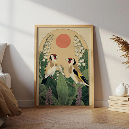 Saka Kuşu Halk Sanatı: Vadi Zambağı, Cottagecore İskandinav Duvar Sanatı ( & )