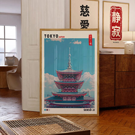 Senso-Ji Tapınağı Posteri, Tokyo Japonya Duvar Sanatı, Japon Duvar Sanatı