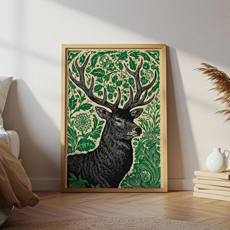 Orman Geyiği Poster: Rustik Kulübe Dekoru, Halk Sanatı ( & )