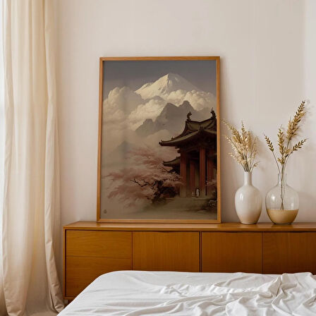 Japon Tapınak Sanatı: Zen Meditasyonu, Japandi Duvar Dekoru ( & )