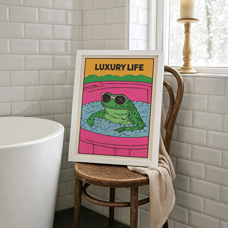 Komik Kurbağa Banyo Sanatı: Retro Pop Art (, / Dosya)