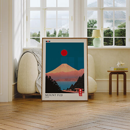 Fuji Dağı Japandi Duvar Sanatı: Japon Posteri (Baskılar)