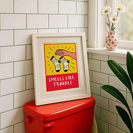 Komik Banyo Posteri: Sorun Kokuyor, Tuhaf Çorap Sanatı (& Dosyalar)