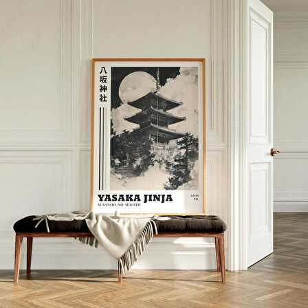 Siyah Beyaz Japon Tapınak Sanatı, Japon Tapınak Sanatı, Japandi Duvar Sanatı, Japon Duvar Sanatı
