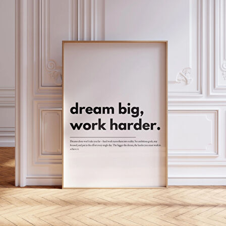 Büyük Hayaller Kur, Daha Çok Çalış: Motivasyonel Ofis Duvar Sanatı ( & )