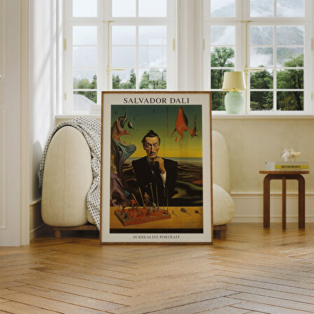 Salvador Dali Portresi, Dali Duvar Sanatı, Ünlü Sanatçı Baskıları, Salvador Dali Posteri