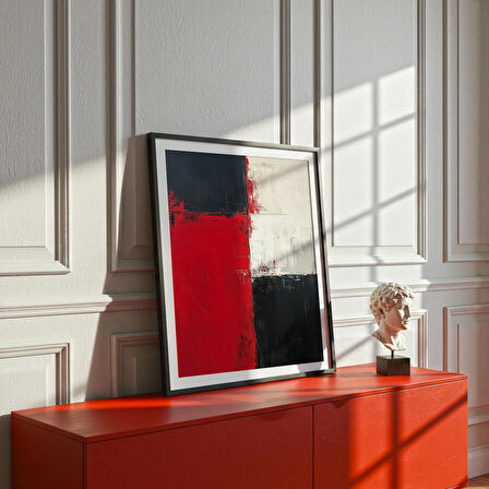 Kırmızı Siyah Soyut Sanat: Orta Yüzyıl Modern Duvar Dekoru ( & )