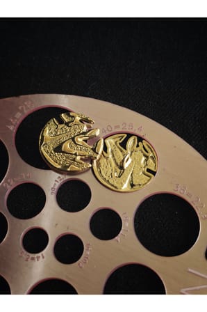 Tüy Model Gold metal düğme büyük boy 25 mm 40 boy